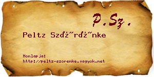 Peltz Szörénke névjegykártya